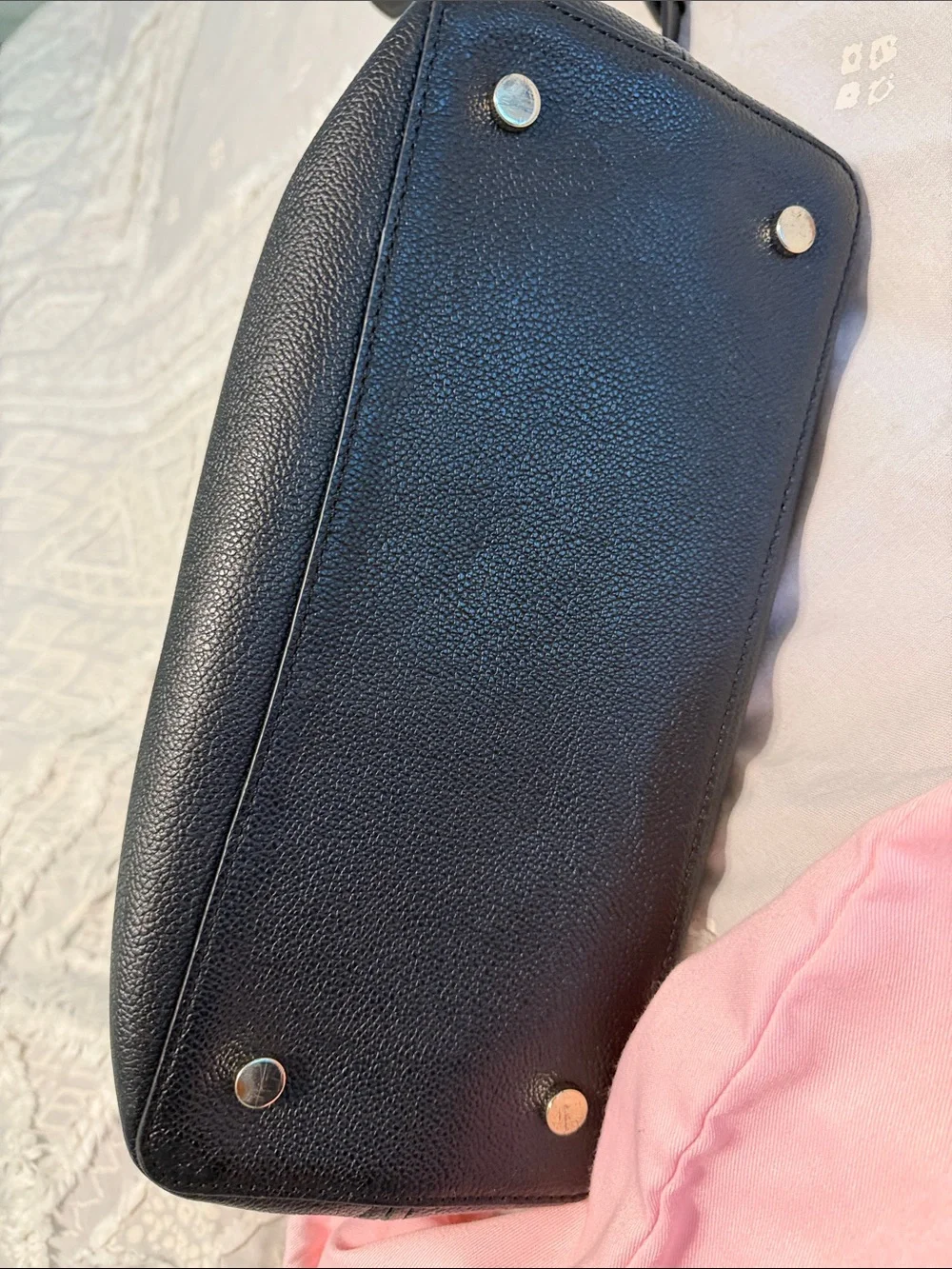 kate spade Black Pebbled Leather Satchel with Crossbody Strap
